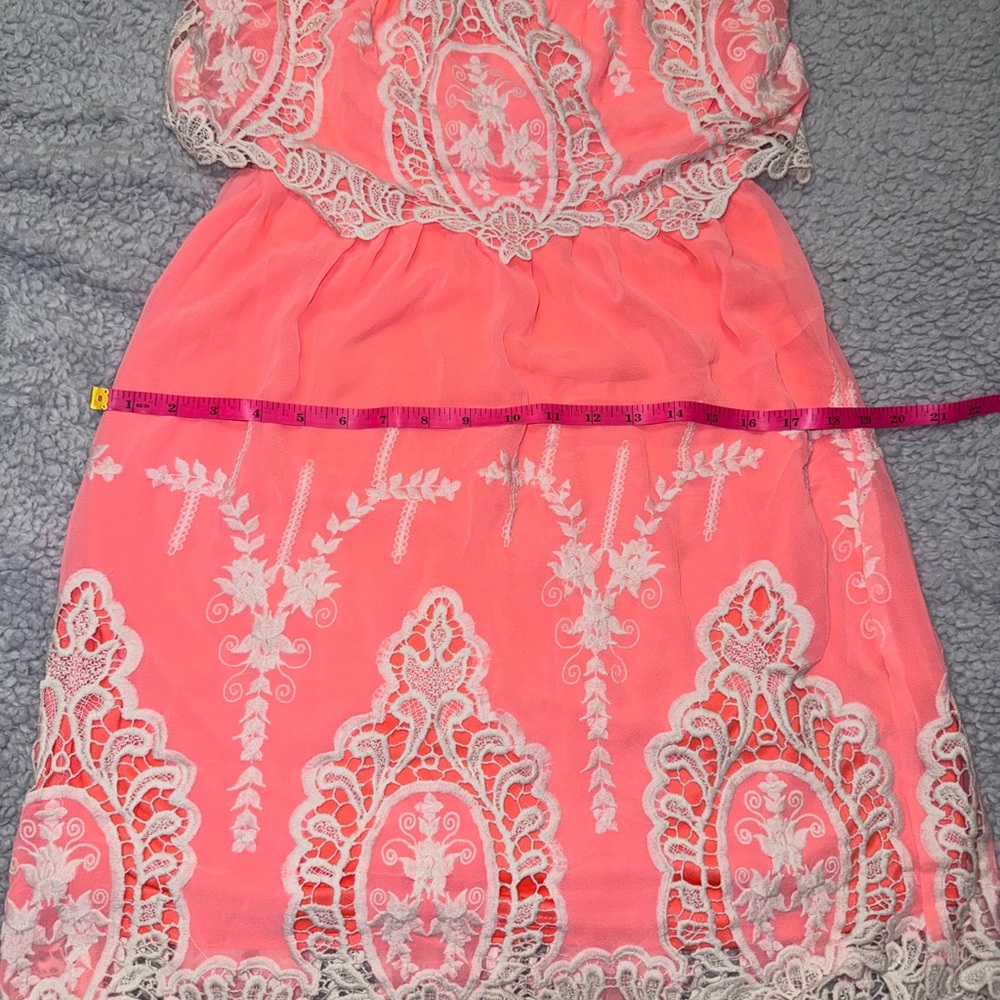 Pink/Coral Lace Dress boho style